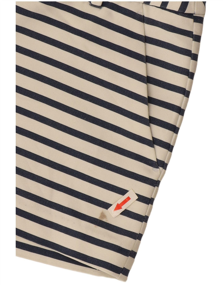 Zara Chino Shorts til kvinder Small W26 Hvidstribet bomuld