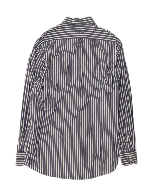 Lacoste Mens Shirt Size 41 Medium Navy Blue Pinstripe Cotton