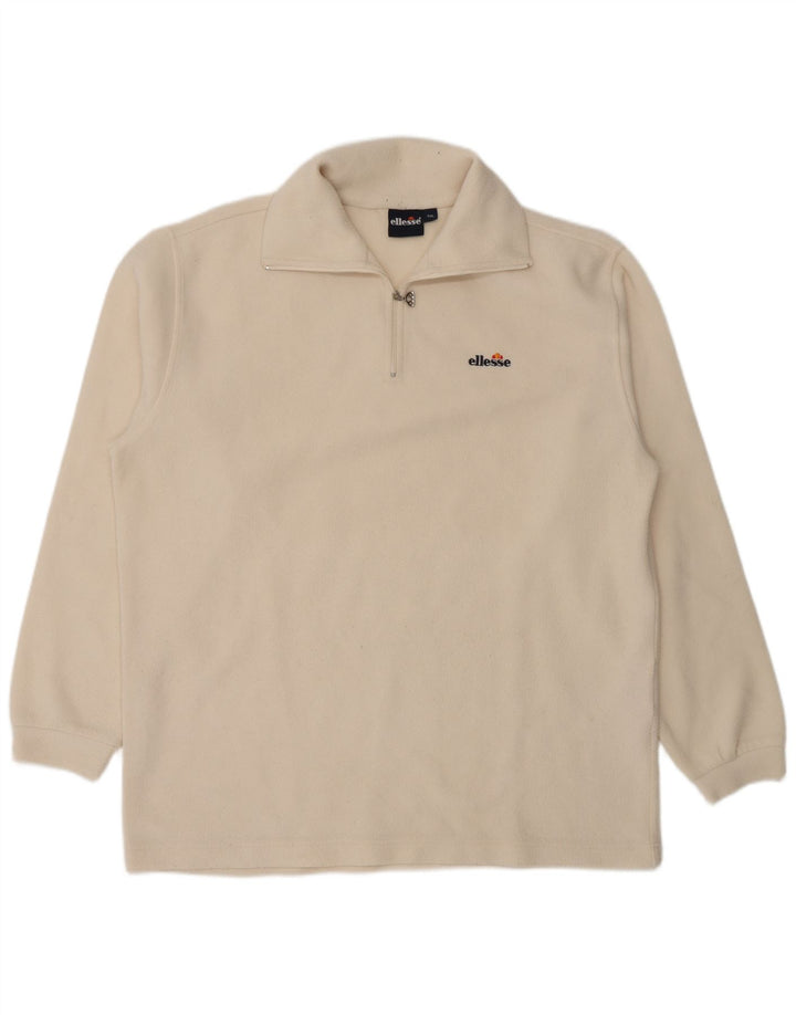 Ellesse Herre lynlås hals Fleece Jumper 2XL Off White Polyester