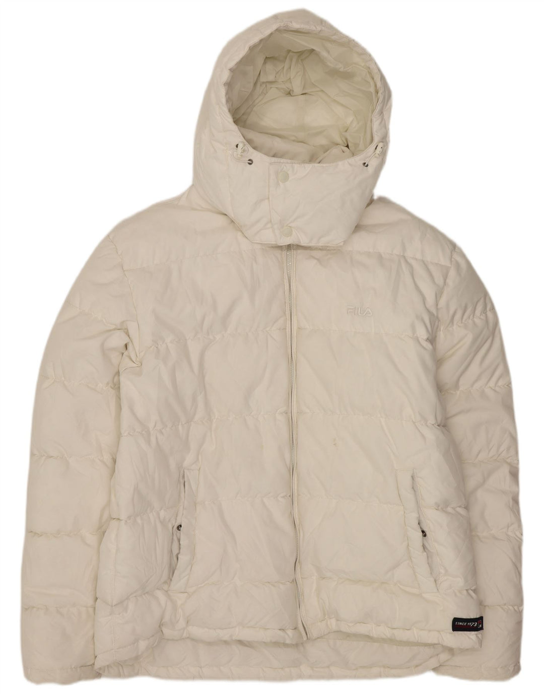 FILA Polstret hættejakke til mænd UK 42 XL Hvid polyester