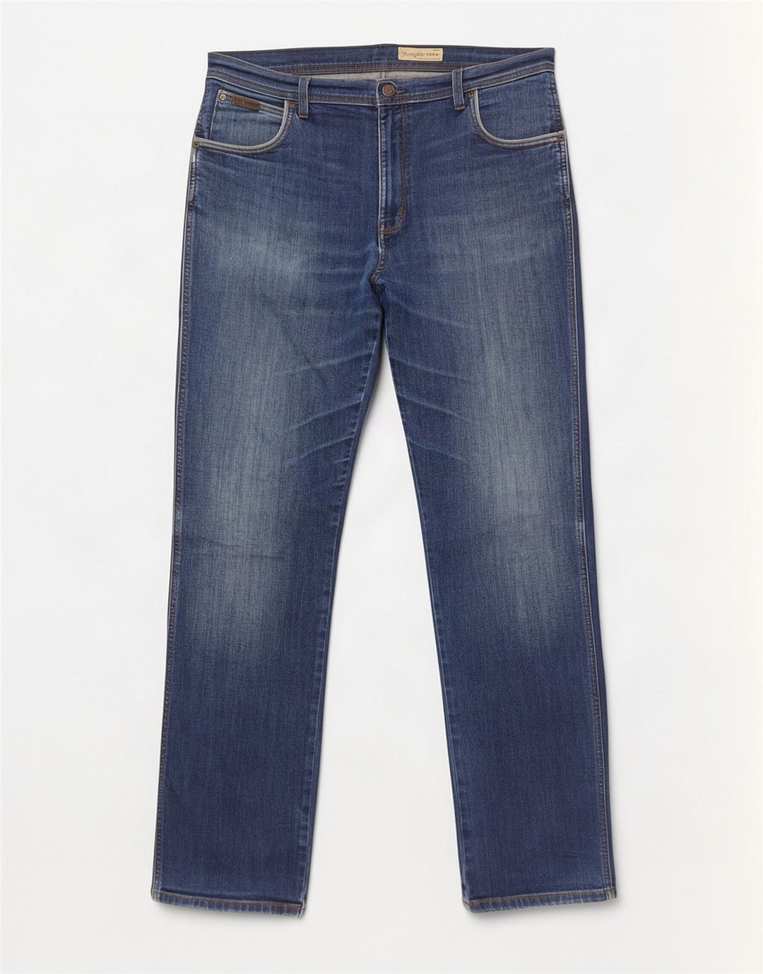 Wrangler Herre Texas Stretch Straight Jeans W38 L34 Blå Bomuld
