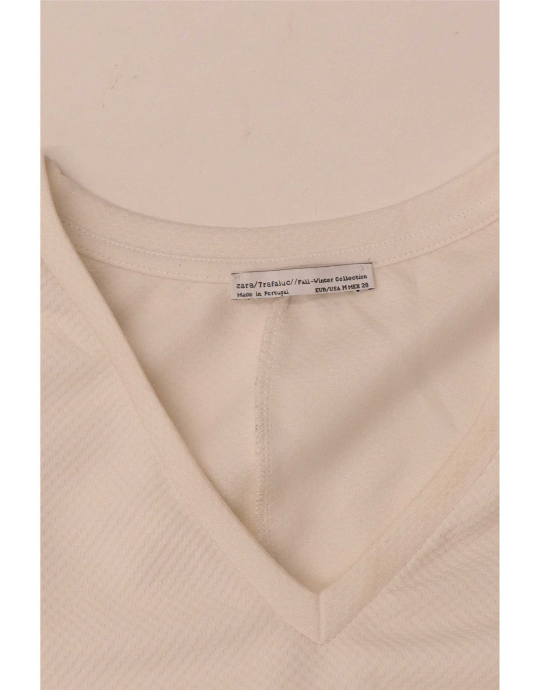 Zara Dame Trafaluc Top Langærmet UK 14 Medium Off White