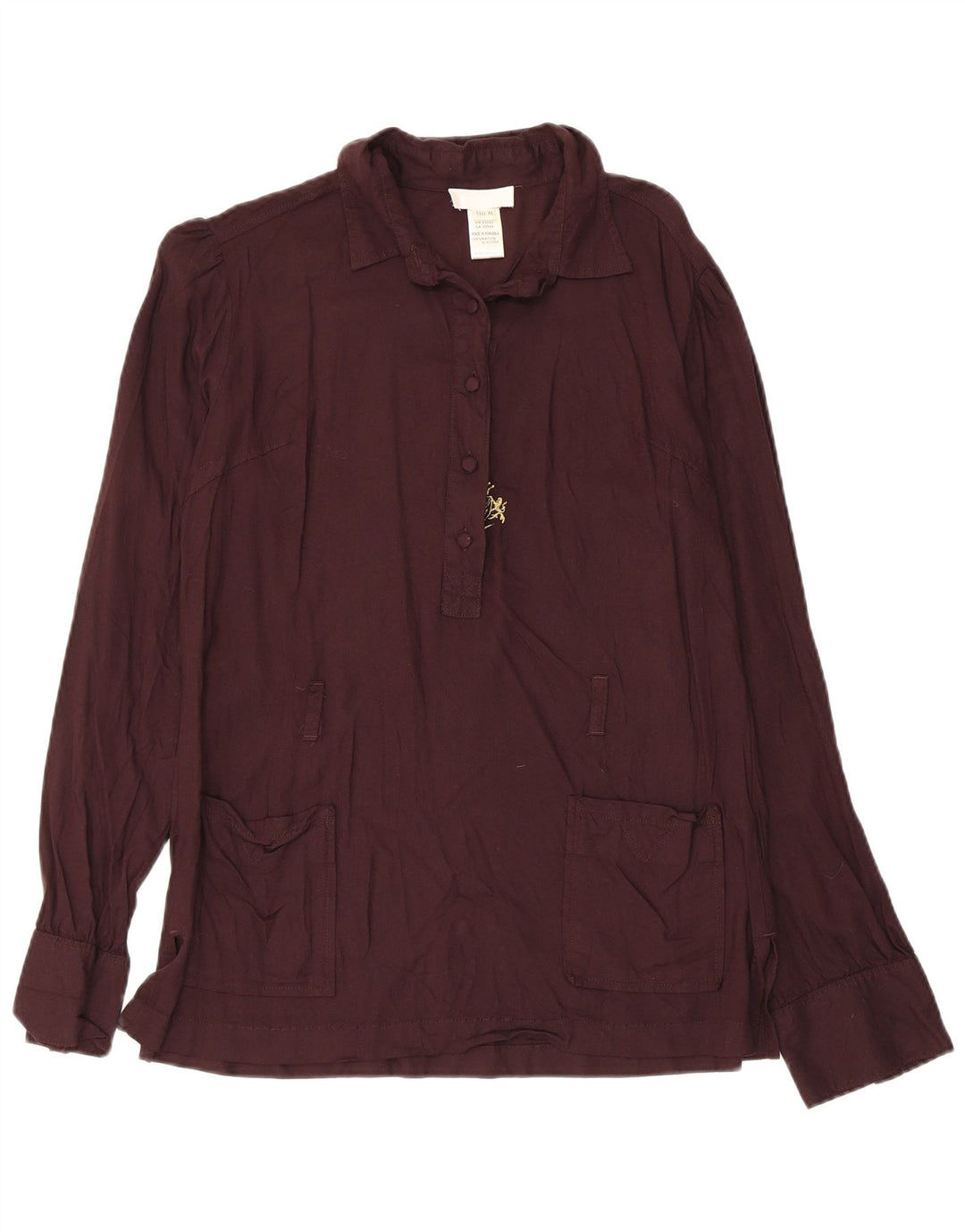 Diesel Dame Pullover Shirt Bluse UK 18 XL Brown Floral Rayon