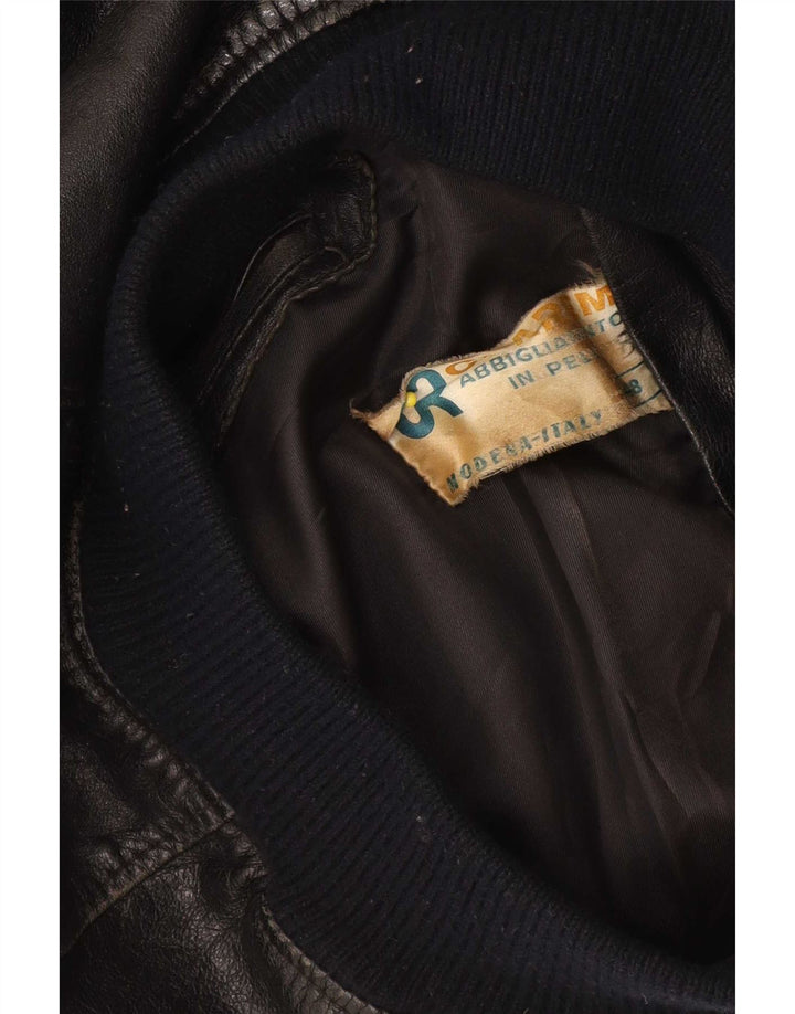 Vintage herre læderjakke IT 48 Medium Sort
