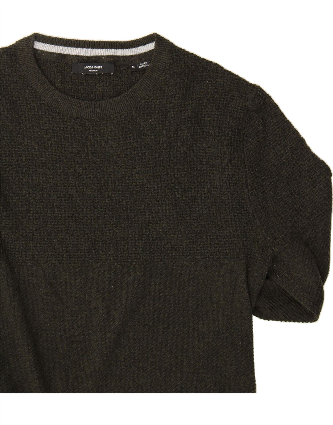 JACK & JONES Mens Crew Neck Jumper Sweater Small Green Cotton Vintage Jack & Jones and Second-Hand Jack & Jones from Messina Hembry 