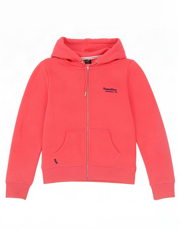 Superdry hættetrøje til kvinder med lynlås UK 10 Small Pink Bomuld