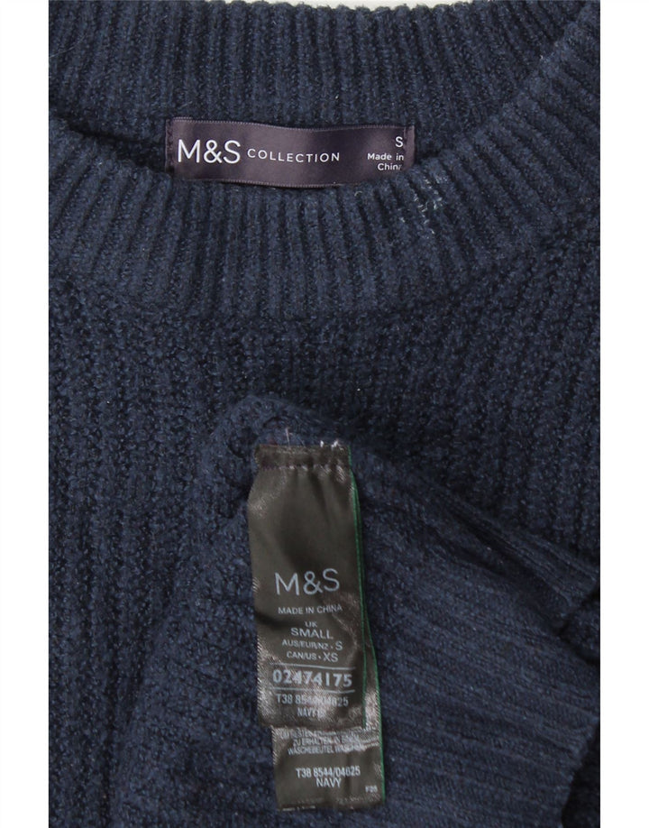 Marks & Spencer Dame Crop Oversized Vest Tank Top UK 10 Small Navy Blue