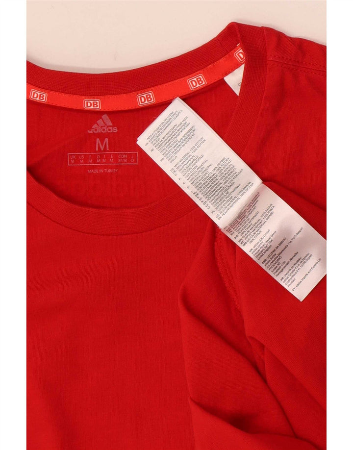 Adidas Herre T-Shirt Top Medium Rød Bomuld