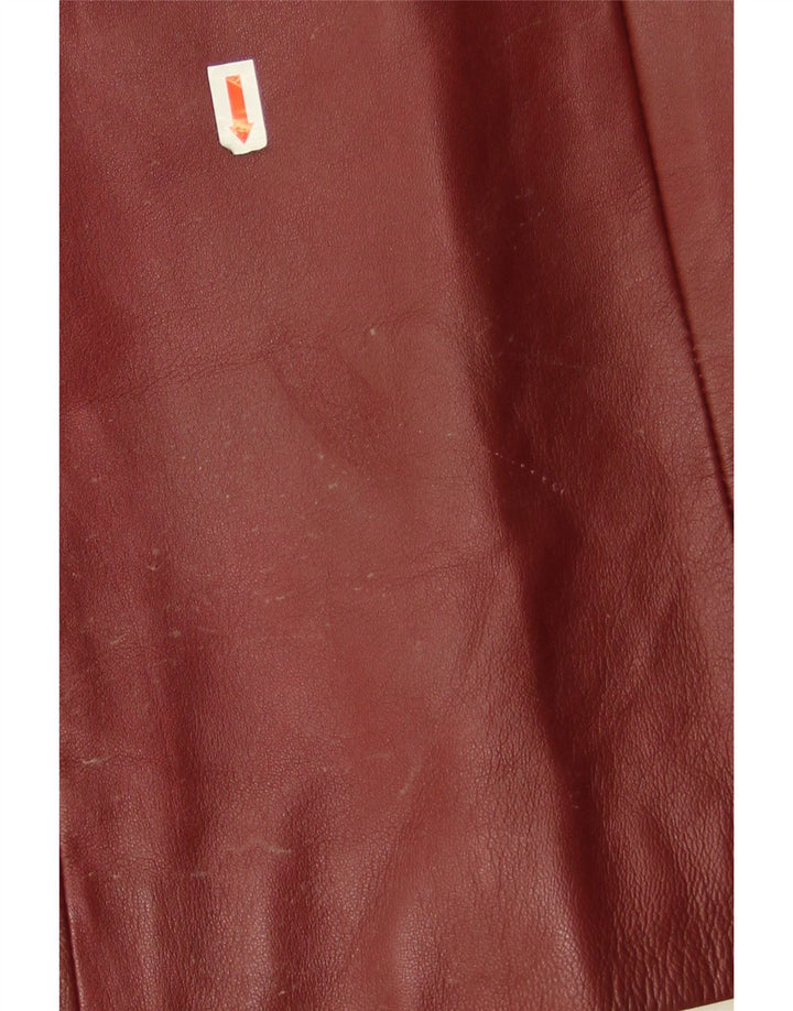 Conbipel Dame 3-knaps læder blazerjakke IT 46 Large Burgundy Læder