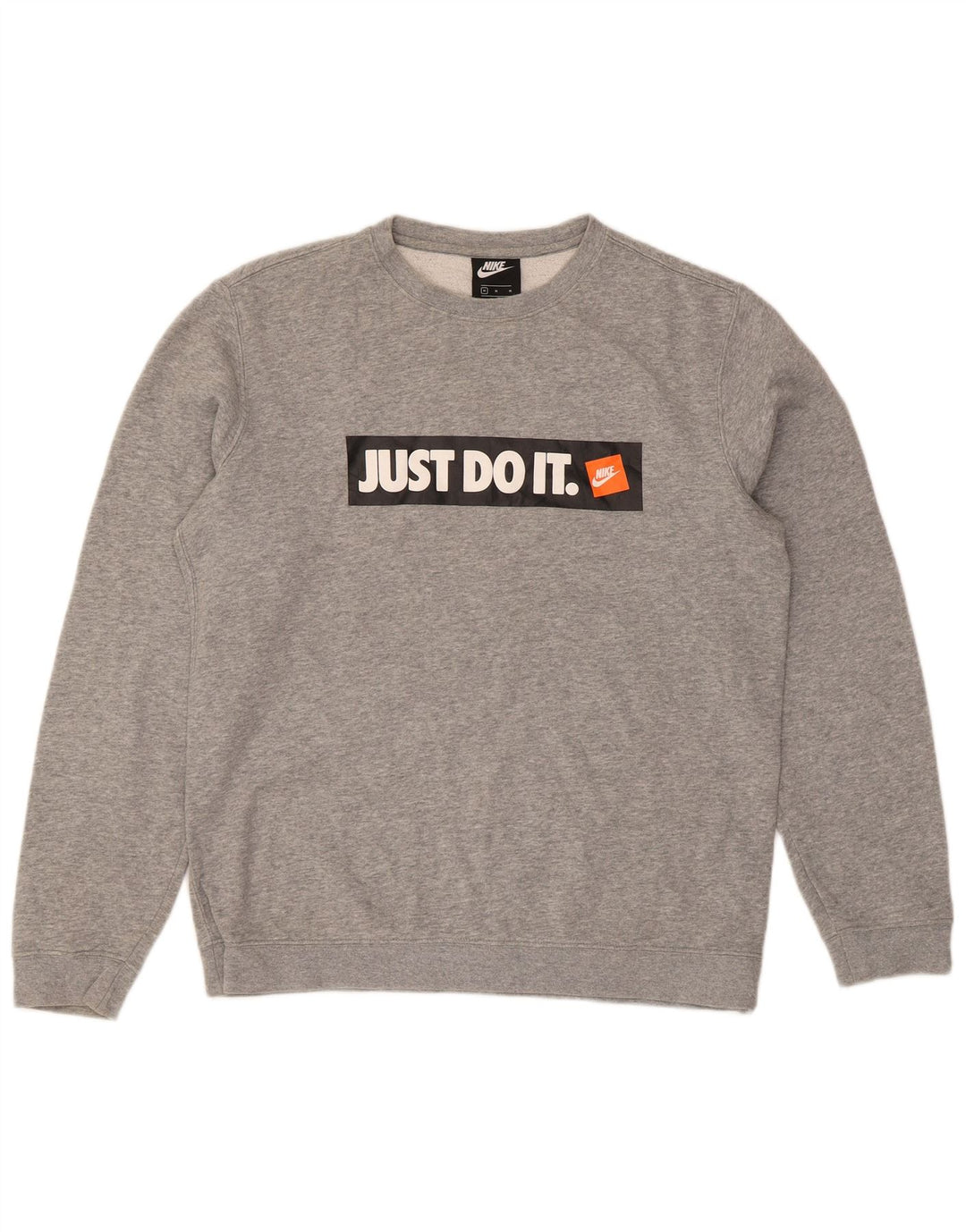 Nike Herre grafisk Regular Fit Sweatshirt Jumper Medium Grå Bomuld