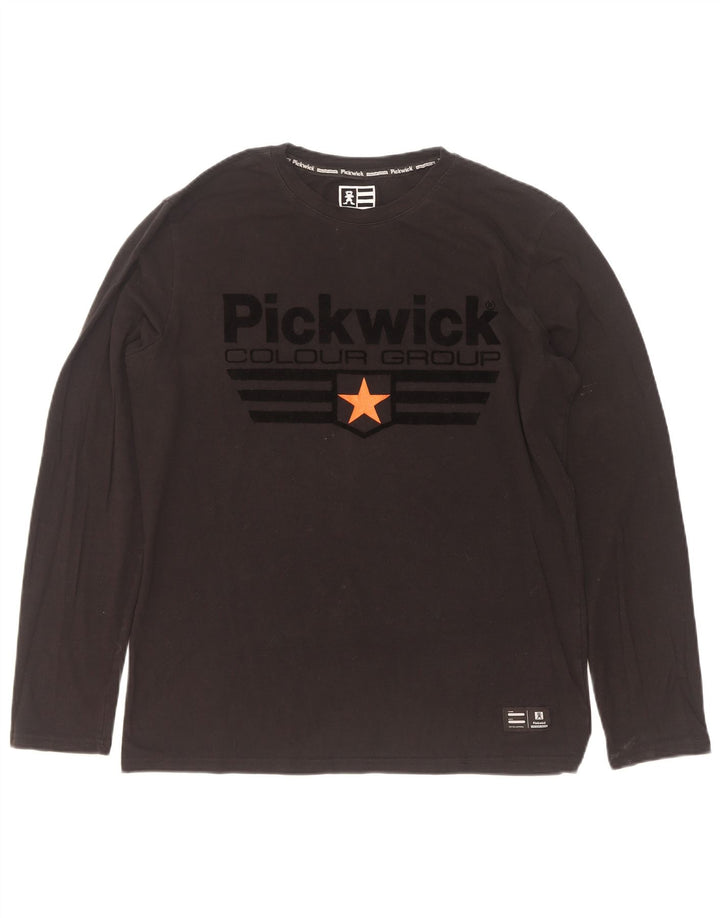 Pickwick Herre Grafisk Top Langærmet Stor Sort