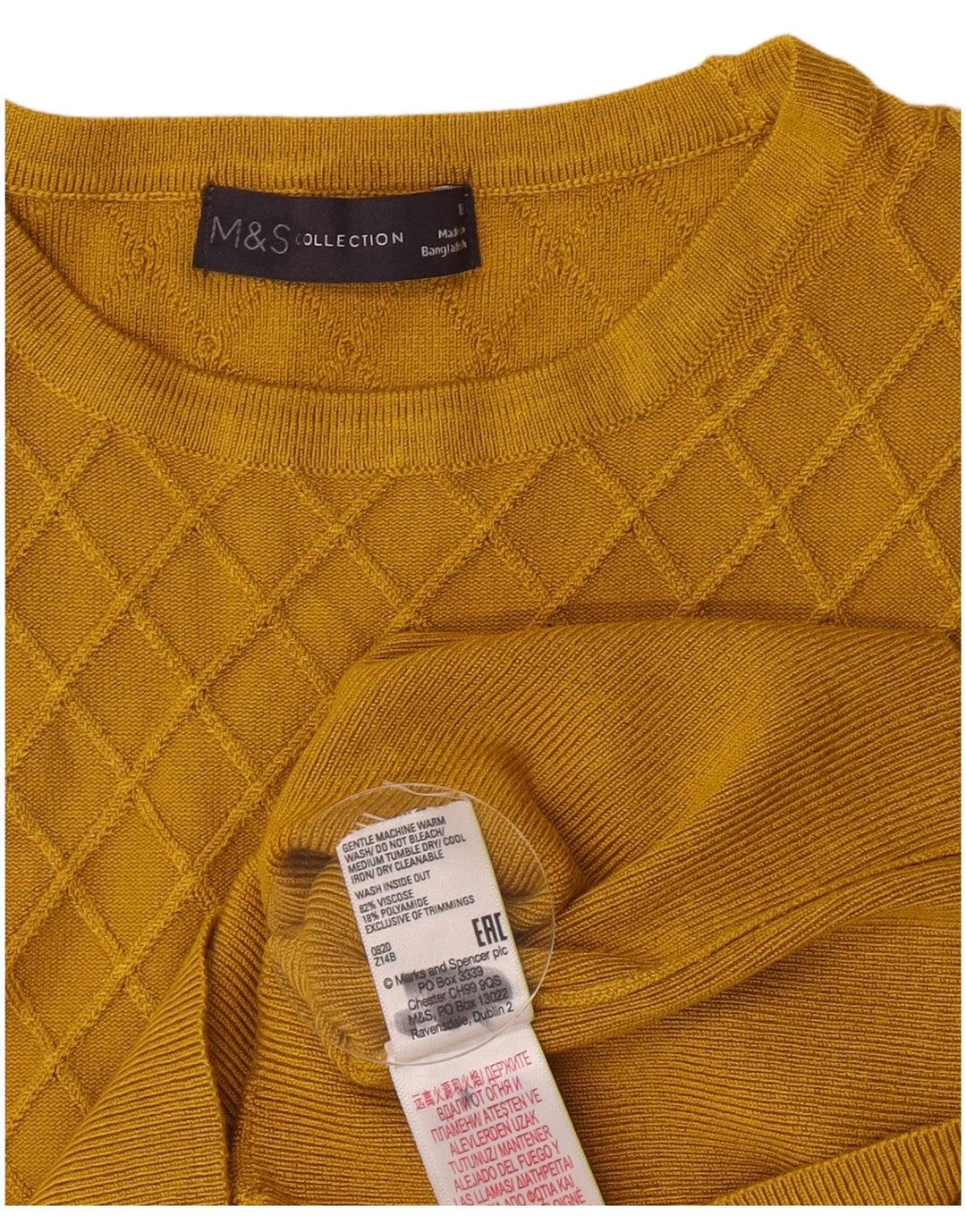 Marks & Spencer Dame sweater med rund hals DK 18 XL Gul