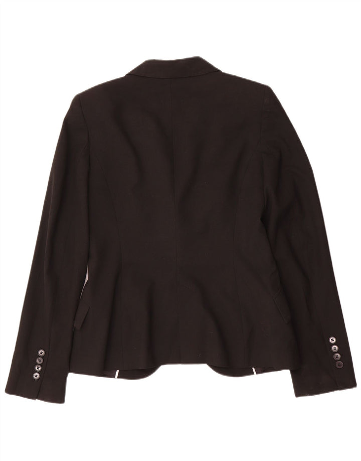 Zara Dame 1-knaps blazerjakke EU 38 Lille sort polyester