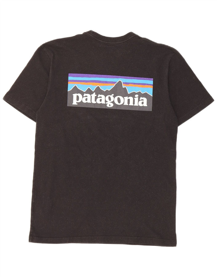 Patagonia Herre grafisk T-shirt Top Lille sort bomuld