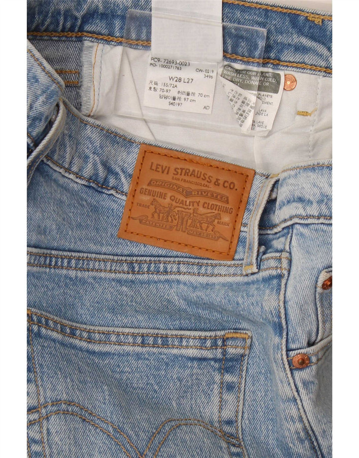 Levi's Dame Ribcage Straight Jeans W28 L27 Blå Bomuld