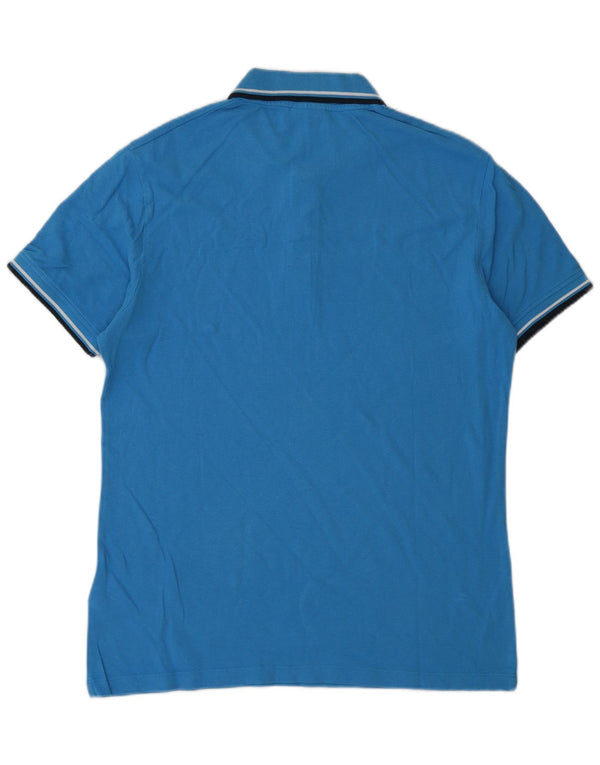 Diadora Mens Polo Shirt Medium Blue Cotton
