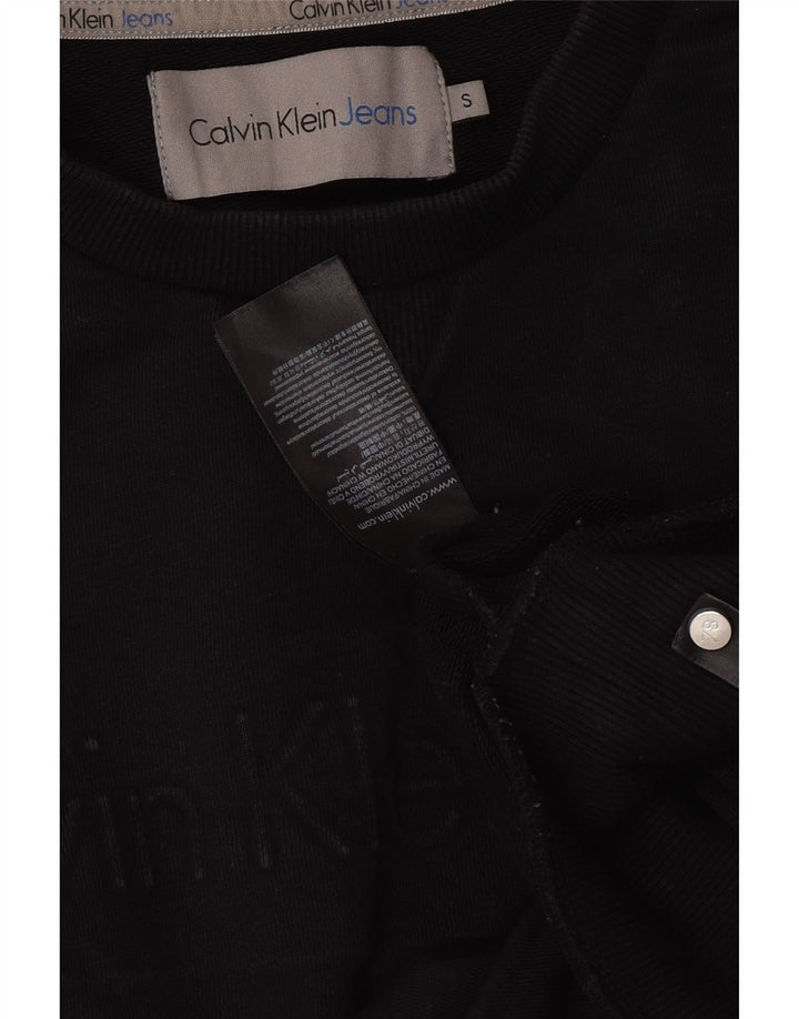 CALVIN KLEIN JEANS Mens Graphic Sweatshirt Jumper Small Black Cotton Vintage Calvin Klein Jeans and Second-Hand Calvin Klein Jeans from Messina Hembry 