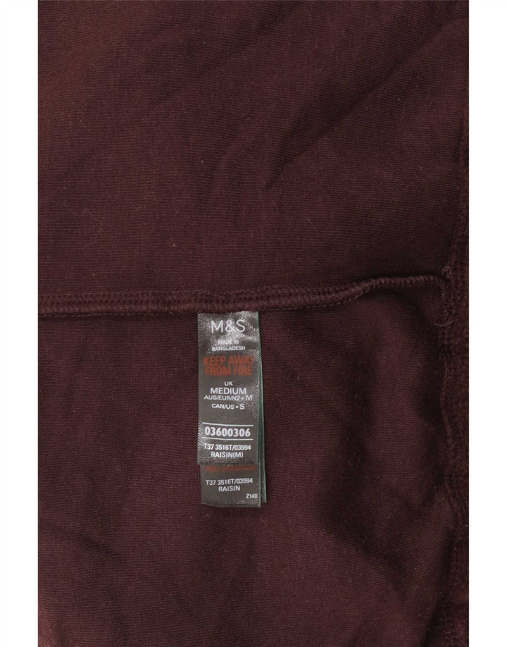 Marks & Spencer Dame Oversized Fleece Jumper UK 14 Medium Burgundy