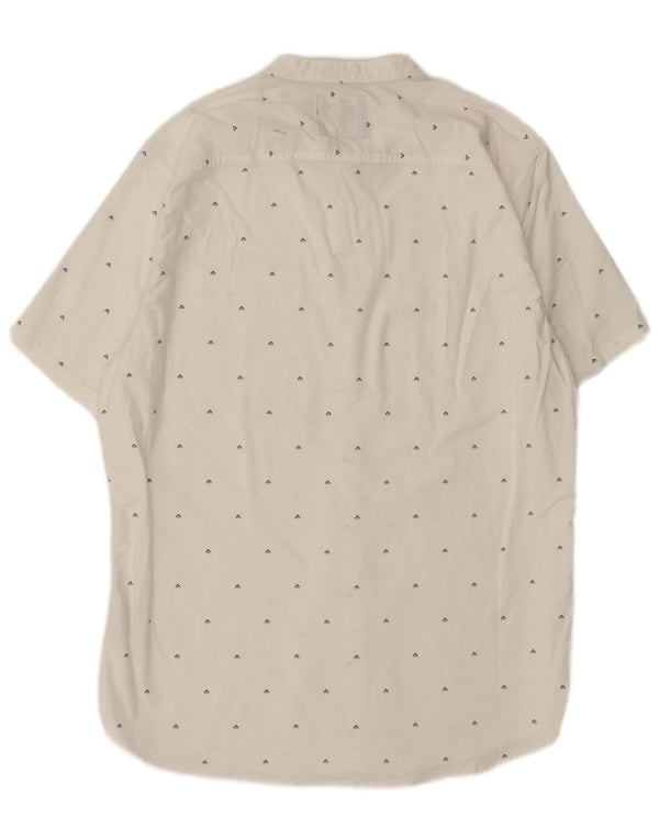 Hollister Herre Kortærmet Muscle Fit Shirt XL Hvid Geometrisk Bomuld