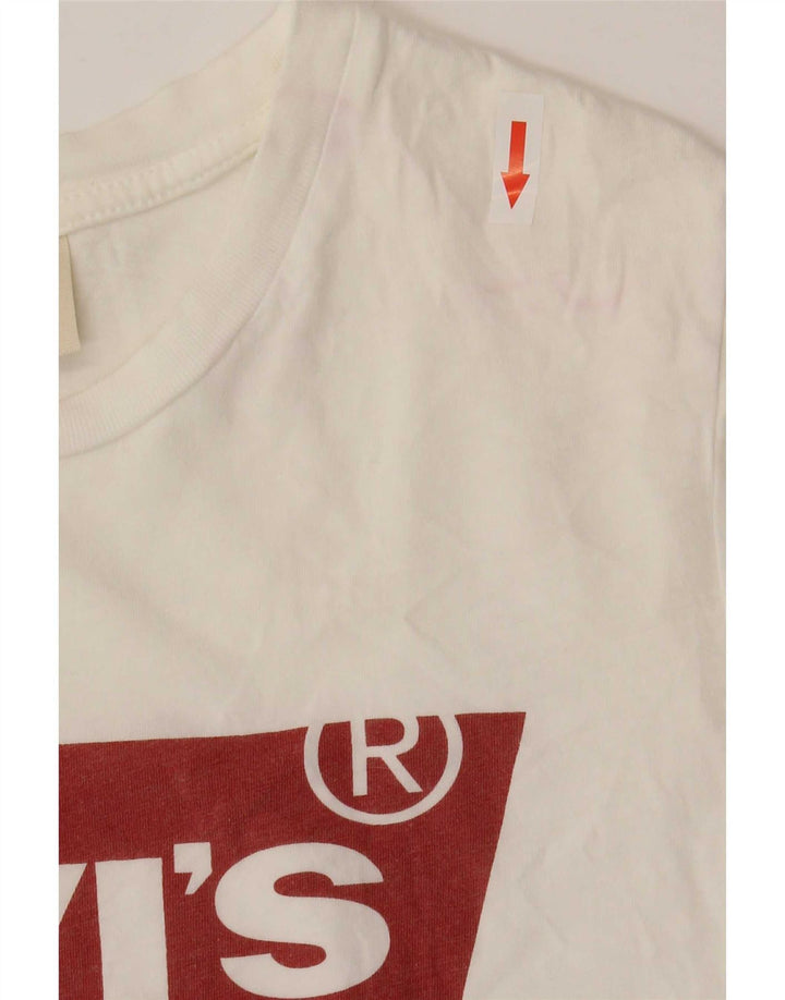 Levi's Dame Grafisk T-Shirt Top UK 10 Small White