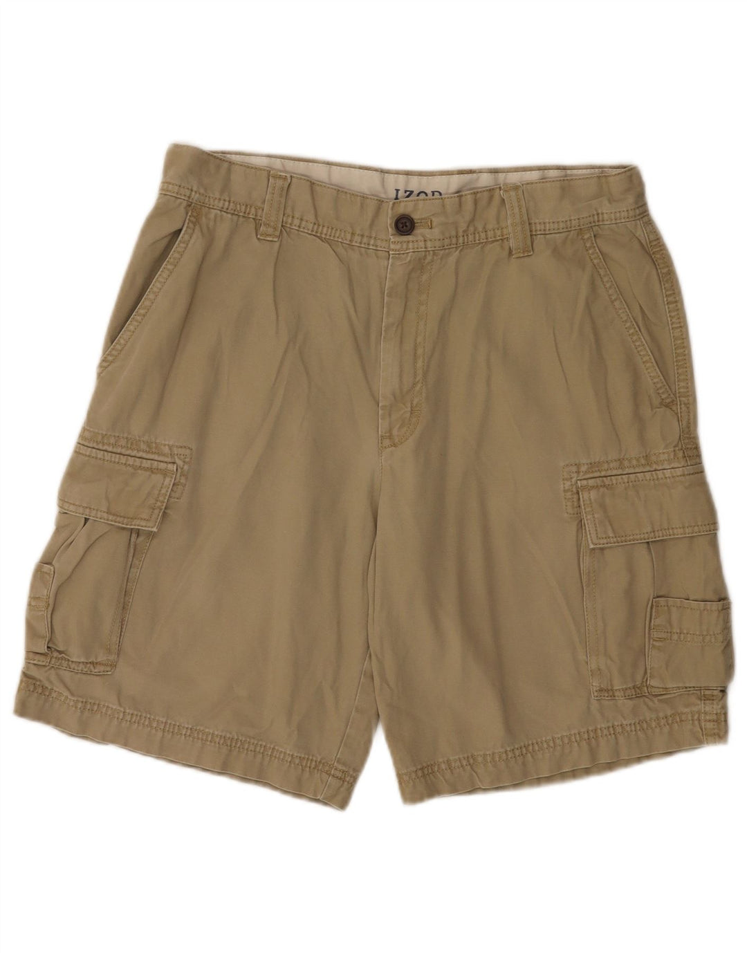 IZOD Salt Water Cargo Shorts til mænd W34 Large Beige Bomuld