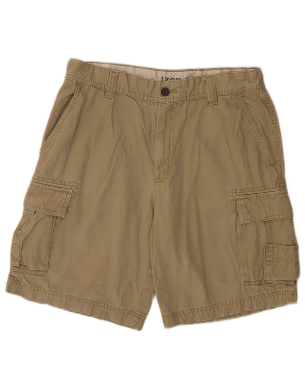 IZOD Salt Water Cargo Shorts til mænd W34 Large Beige Bomuld