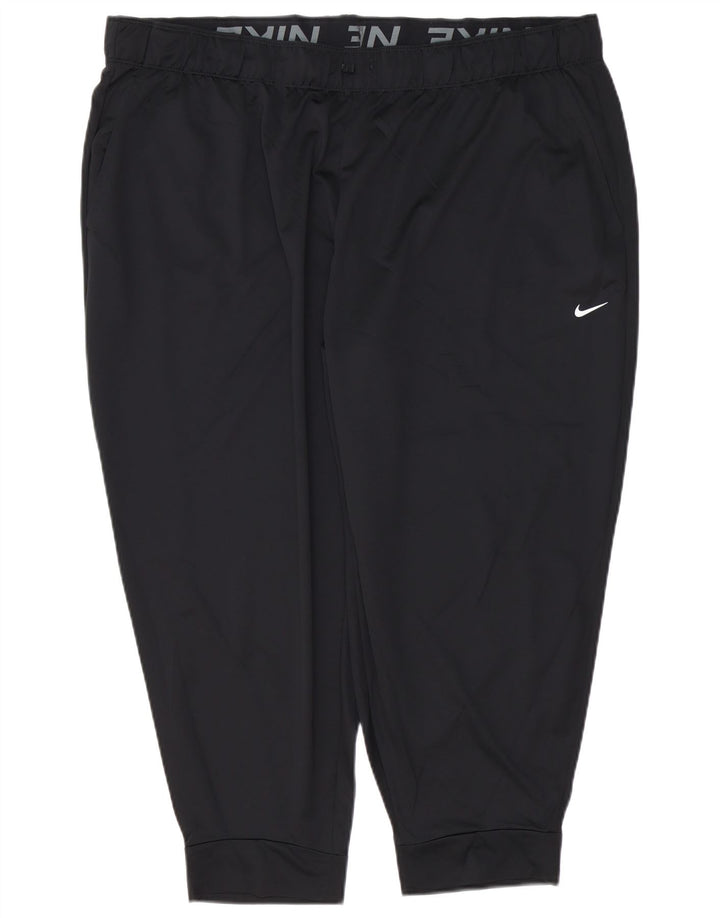 Nike Dame Dri Fit Capri Træningsdragt Bukser Joggers UK 20 2XL Sort