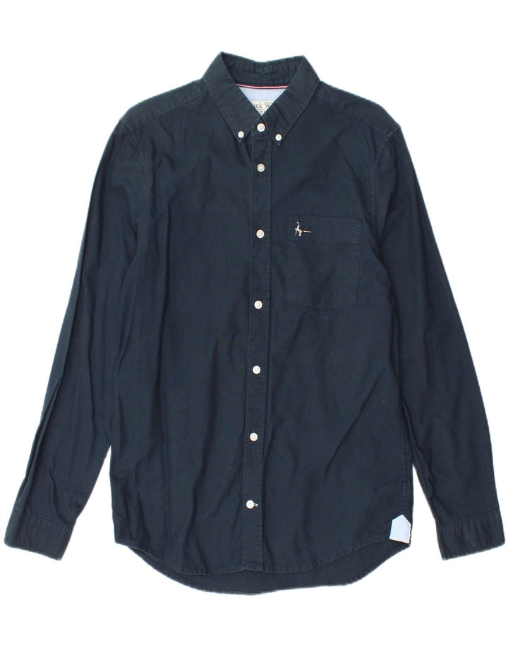 JACK WILLS Mens Slim Fit Shirt Small Navy Blue Cotton Vintage Jack Wills and Second-Hand Jack Wills from Messina Hembry 