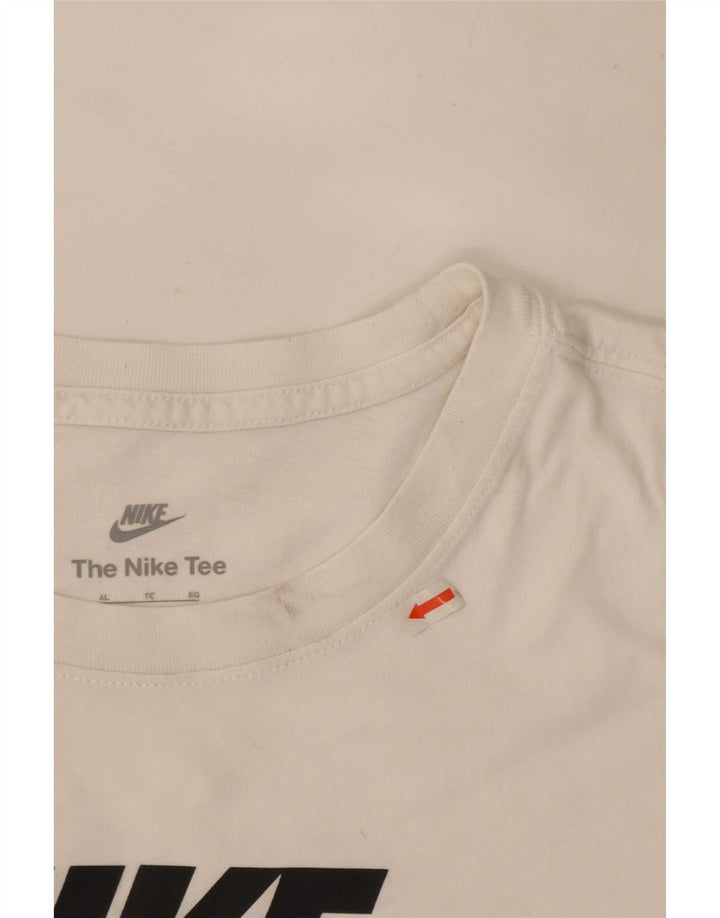 Nike grafisk T-shirt top til mænd XL hvid bomuld