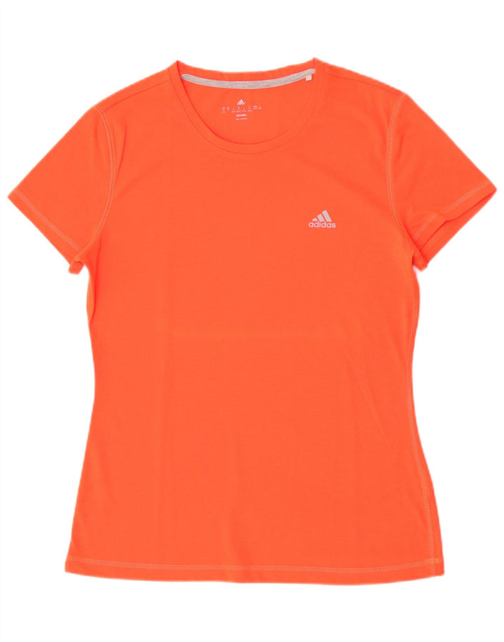 Adidas Dame Climalite T-Shirt Top UK 12/14 Medium Orange