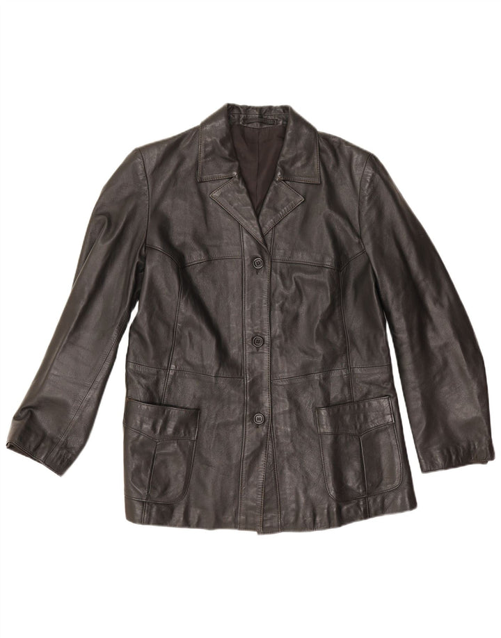 Vintage læderjakke til kvinder EU 42 Stor sort læder