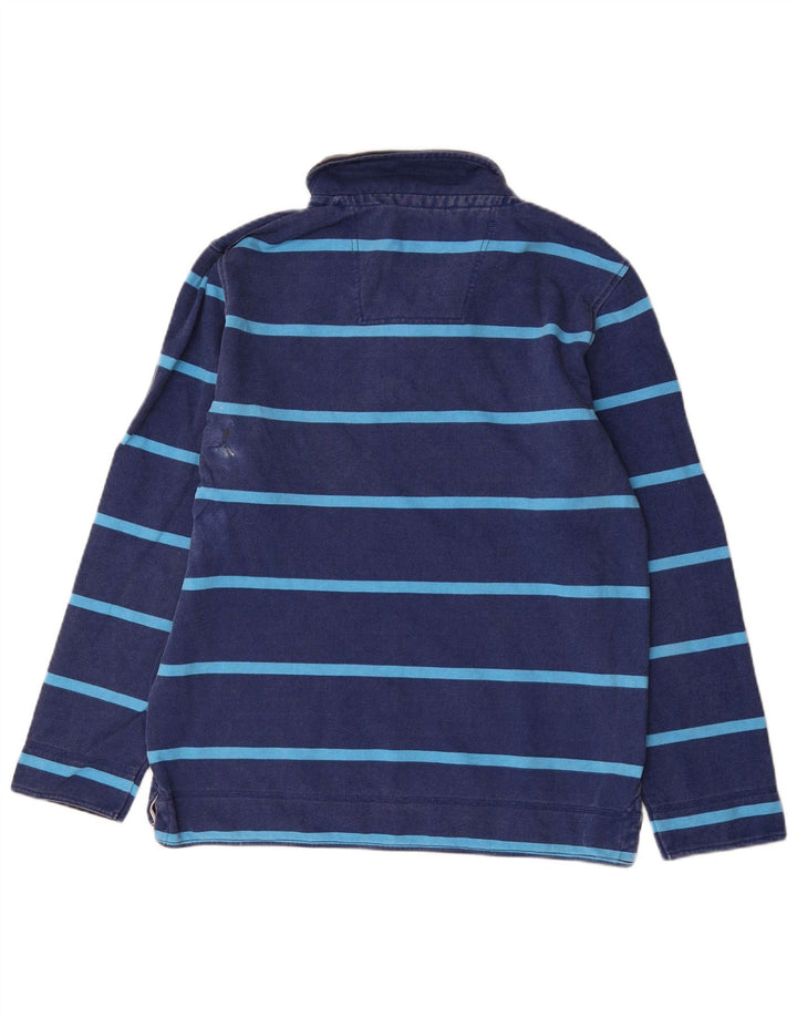 Besætningstøj Herre Zip Neck Sweatshirt Jumper Medium Navyblå stribet