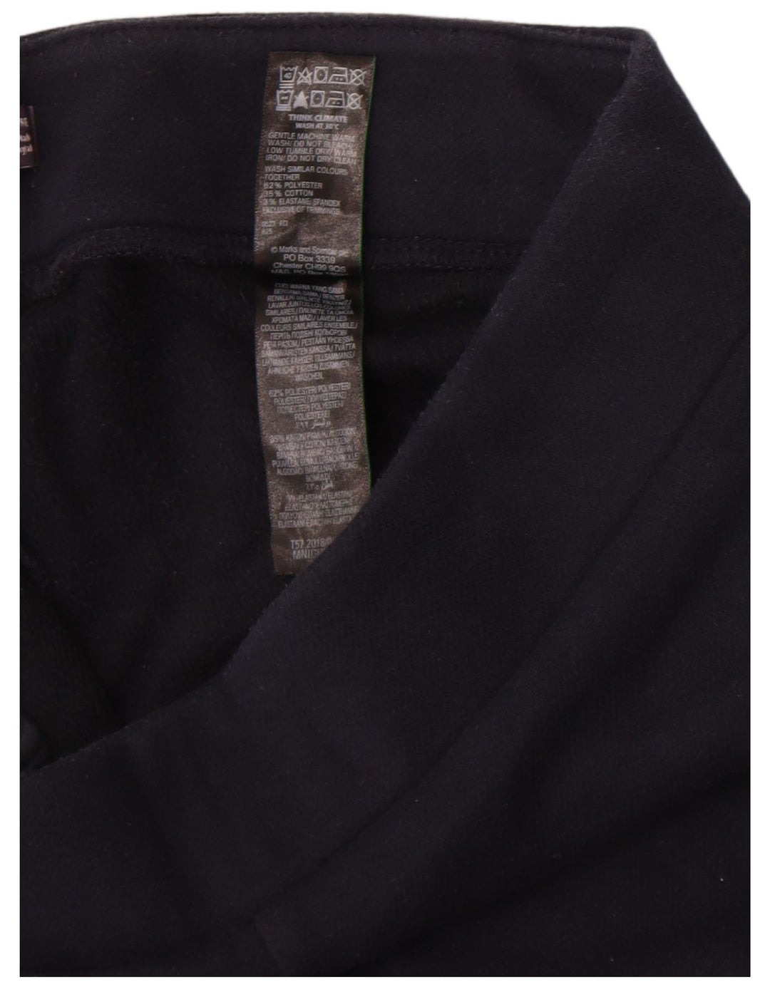Marks & Spencer Womens Leggings UK 14 Large Navy Blue Polyester