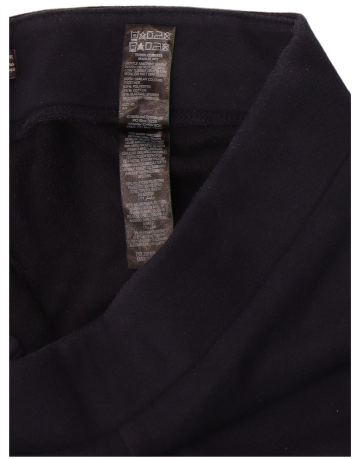 Marks & Spencer Womens Leggings UK 14 Large Navy Blue Polyester