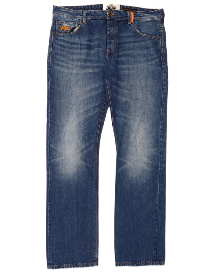 Superdry Straight Jeans til mænd W36 L32 blå bomuld