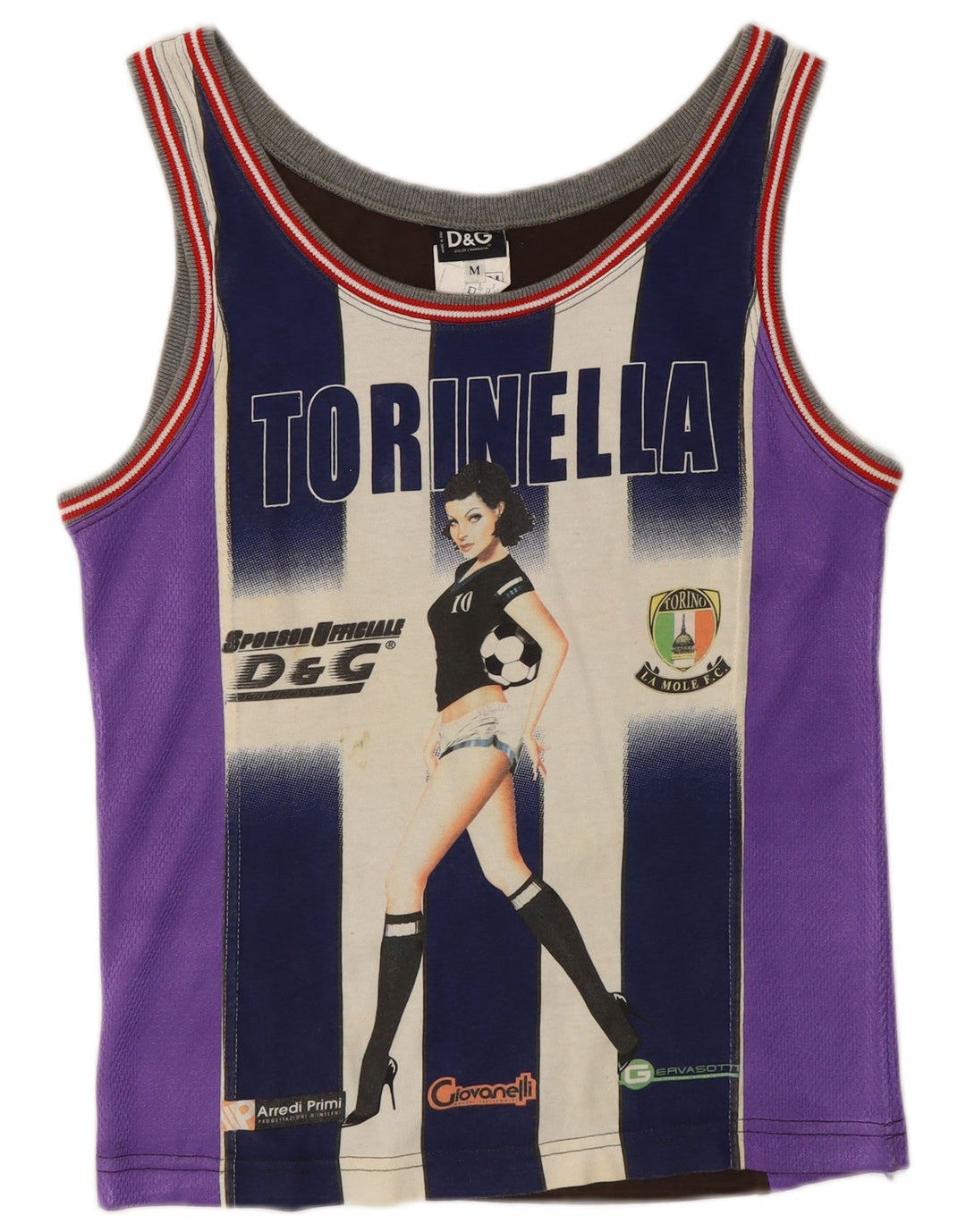 Dolce & Gabbana Dame Grafisk Vest Top UK 12 Medium Lilla Designer