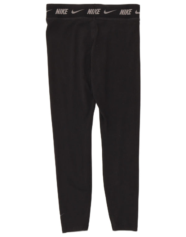 Nike Womens Tight Fit Graphic Leggings UK 14 Large Black Cotton