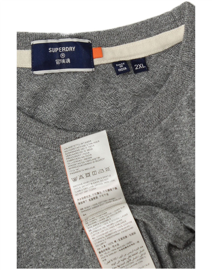Superdry Herre T-shirt Top 2XL Grå Flecked Bomuld
