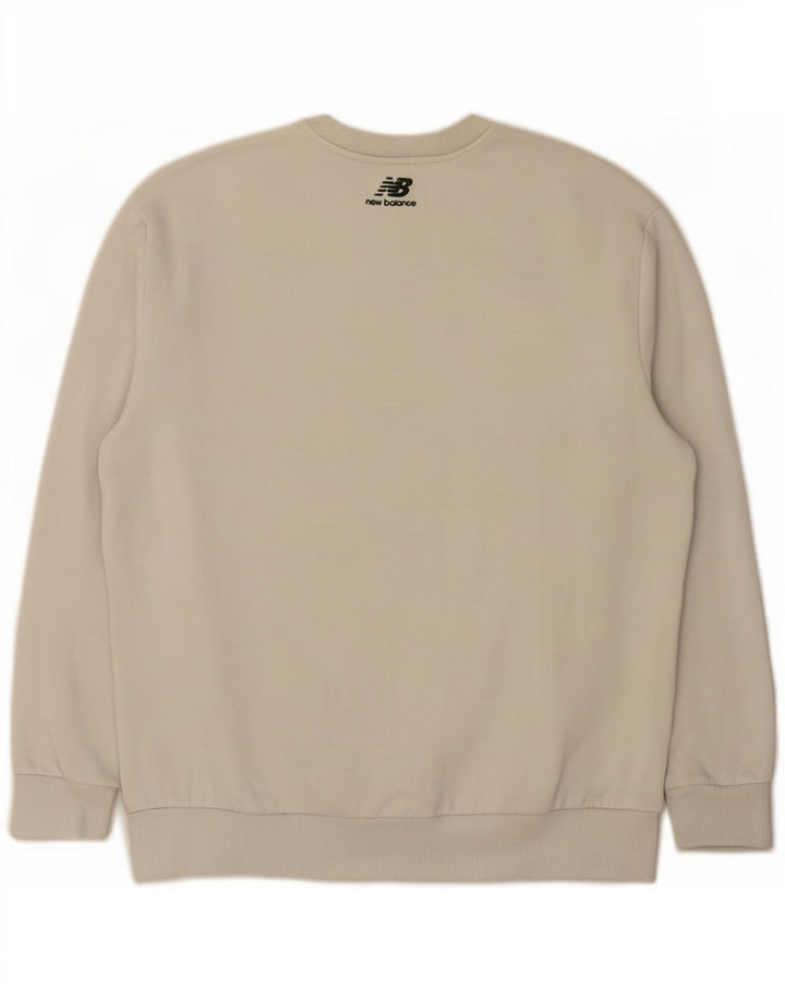 New Balance Herre Grafisk Sweatshirt Jumper Stor Hvid Bomuld