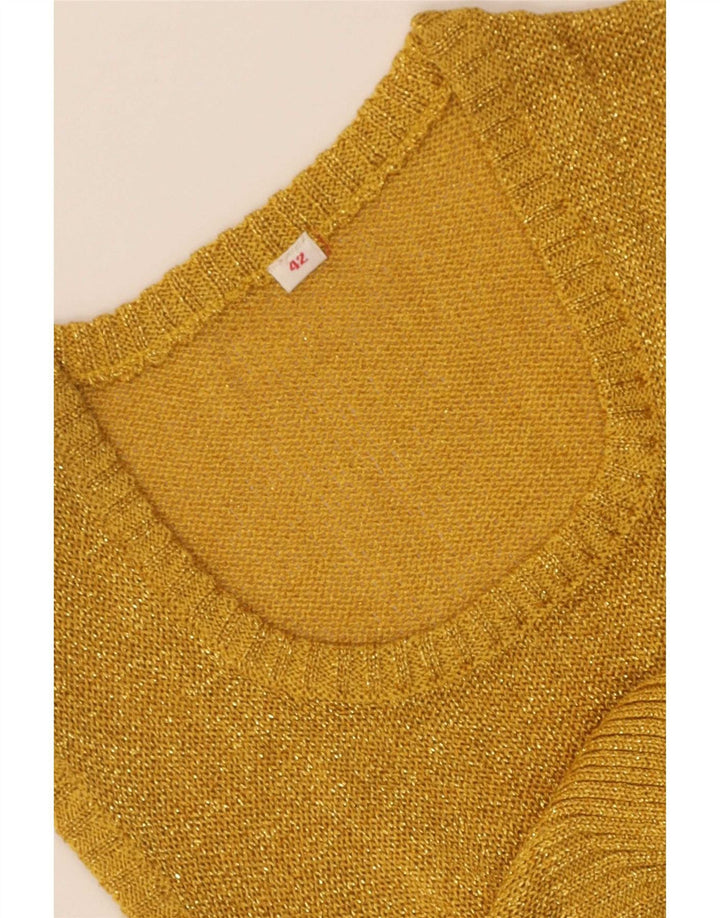 Vintage Dame Crop Vest Tank Top IT 42 Medium Gold