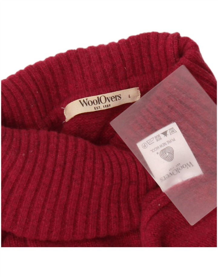 WoolOvers Dame Roll Neck Jumper Sweater UK 16 Large Pink New Wool
