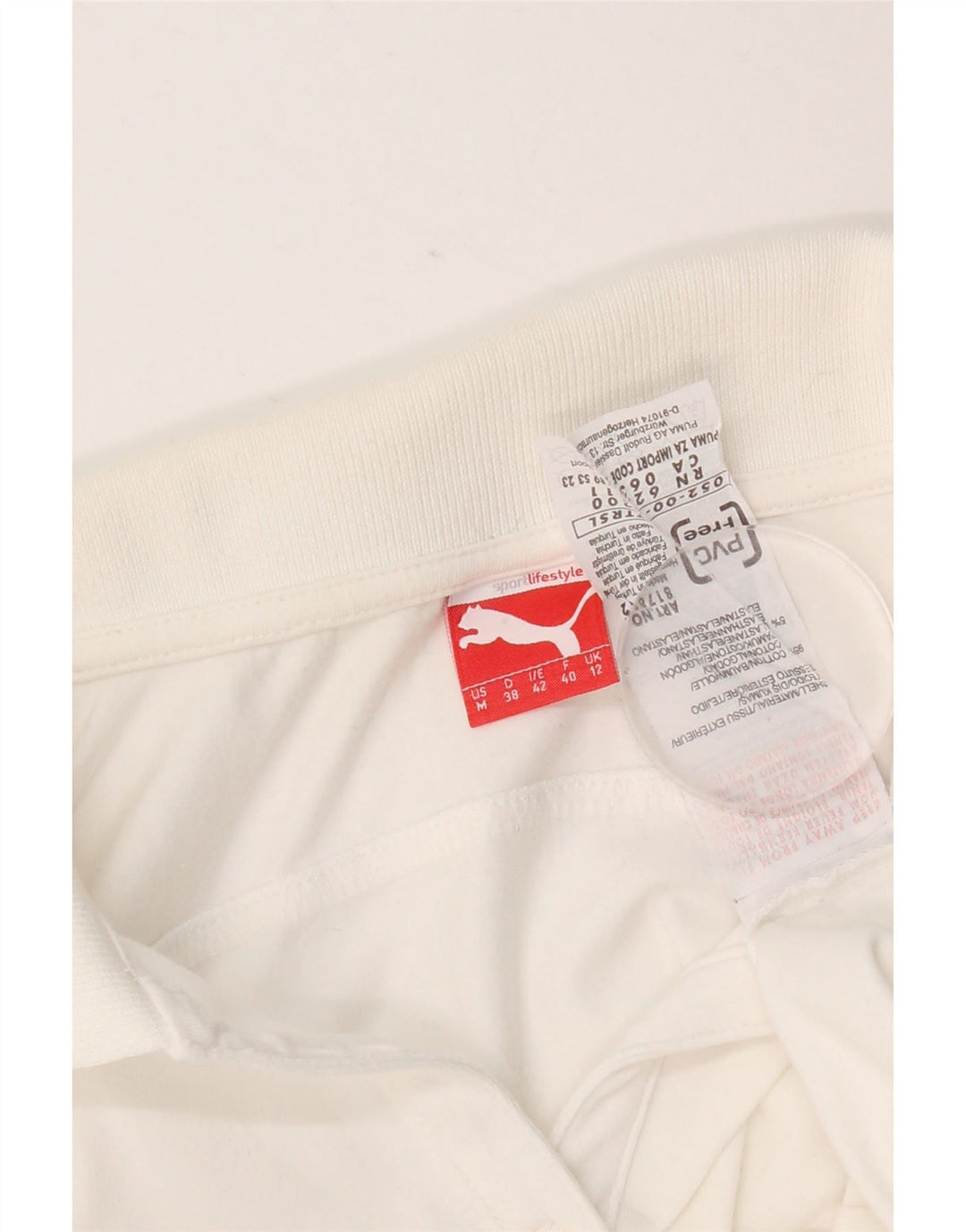 Puma Dame Polo Shirt UK 12 Medium White Bomuld