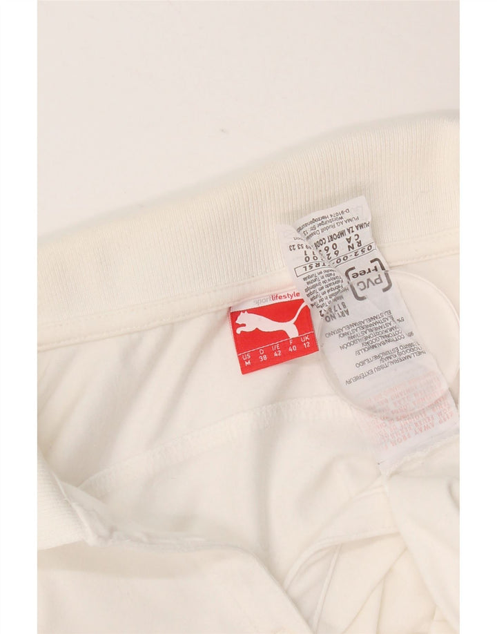 Puma Dame Polo Shirt UK 12 Medium White Bomuld