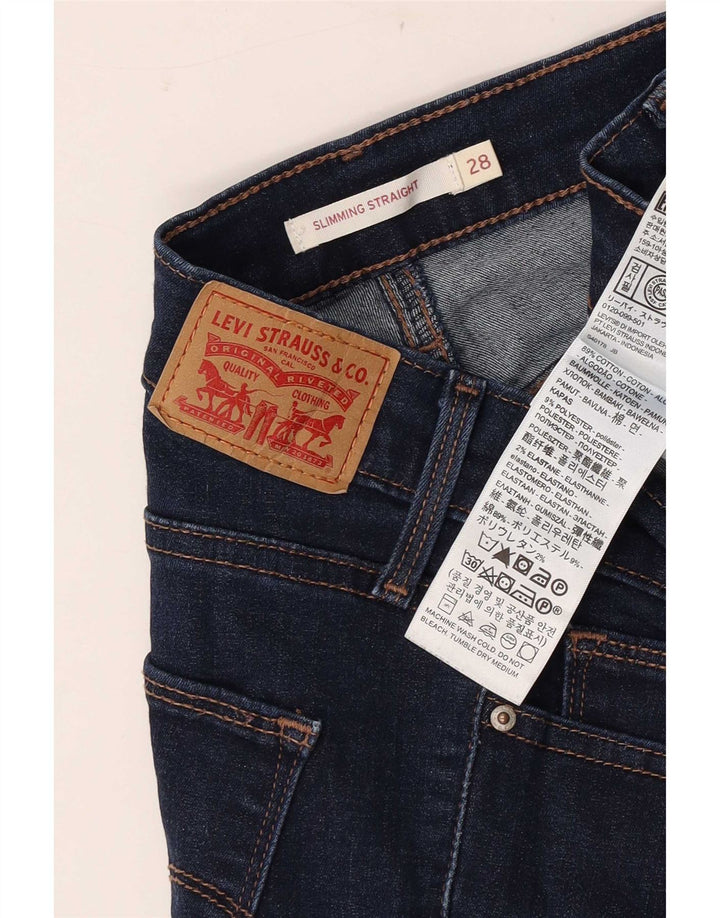 Levi's Dame Slankende Straight Jeans W28 L26 Marineblå Bomuld