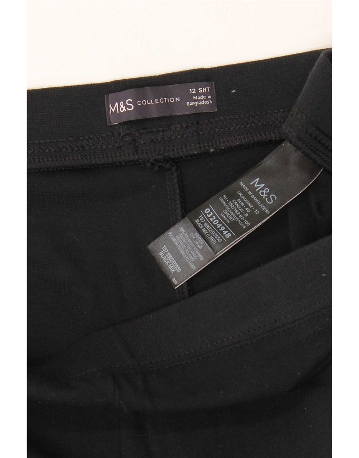 Marks & Spencer Dame Leggings UK 12 Medium Sort Stribet Viscose