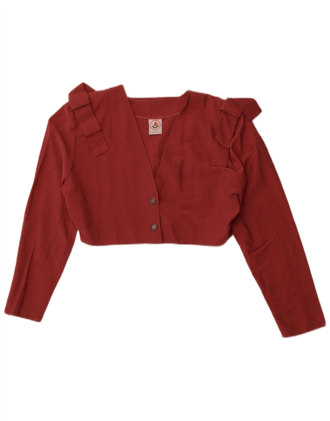 VINTAGE Crop Top til kvinder EU 38/40 Medium Pink Viscose