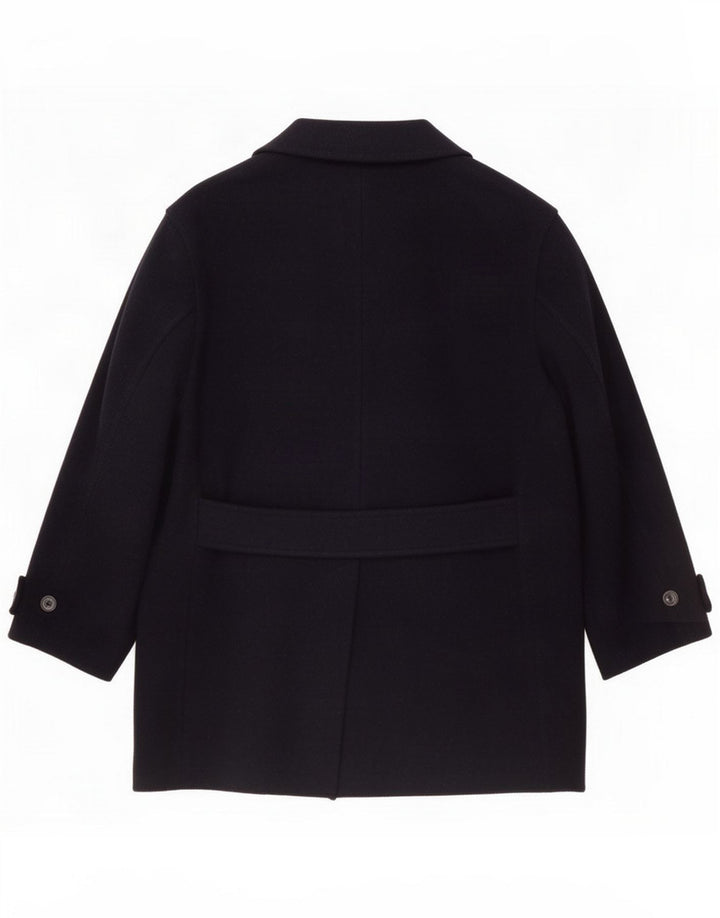 Benetton Dame Overfrakke IT 44 Medium Navy Blue Wool