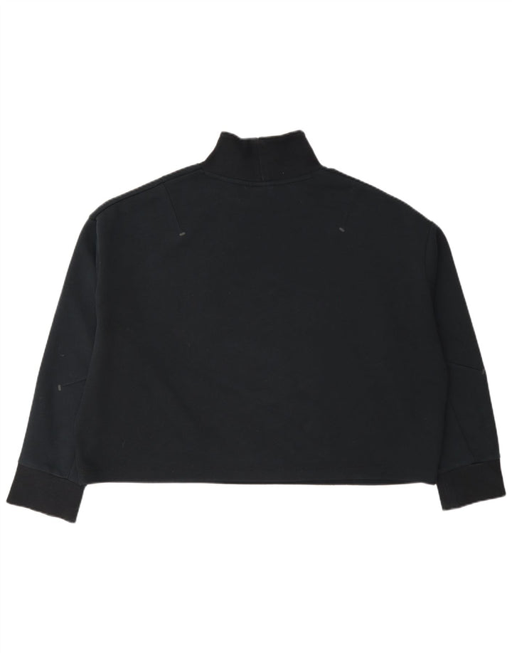 Nike Womens Crop Oversized Sweatshirt Jumper UK 10 Small Navy Blue