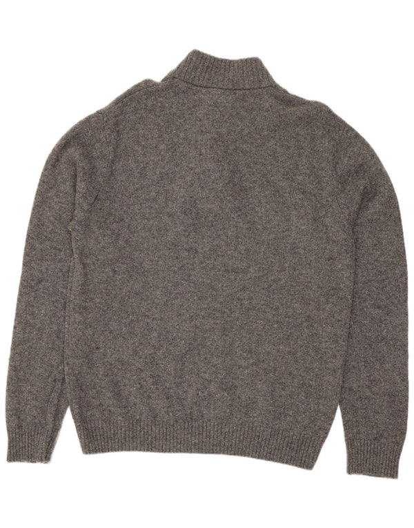 Besætningstøj Herre Button Neck Jumper Sweater XL Grå Uld