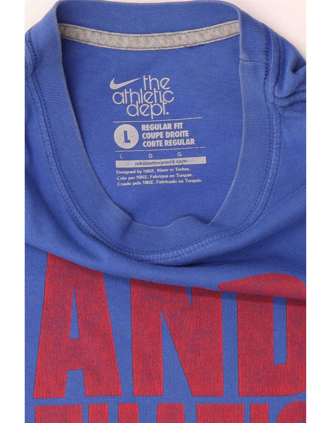 Nike Herre Regular Fit Grafisk T-shirt Top Stor Blå